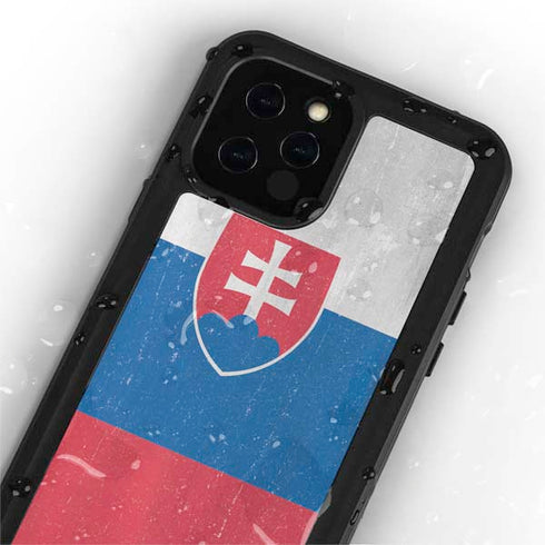 Slovakia Flag Distressed iPhone 12 Pro Max Waterproof Case